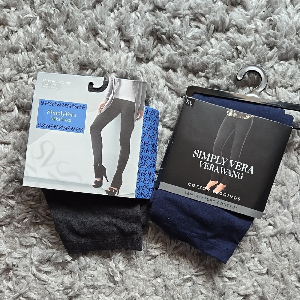 Simply Vera Vera Wang Women's Leggings XL - Grey & Navy